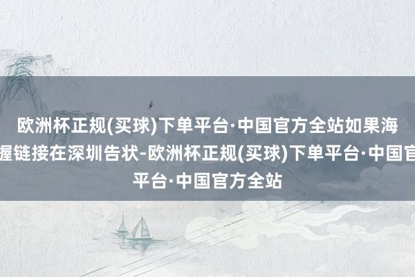 欧洲杯正规(买球)下单平台·中国官方全站如果海能达坚握链接在深圳告状-欧洲杯正规(买球)下单平台·中国官方全站