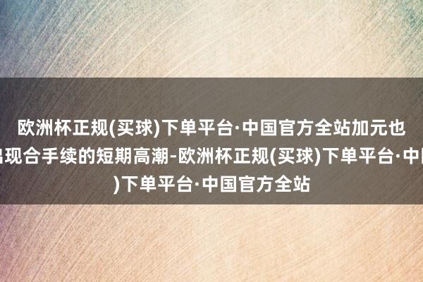 欧洲杯正规(买球)下单平台·中国官方全站加元也不太可能出现合手续的短期高潮-欧洲杯正规(买球)下单平台·中国官方全站