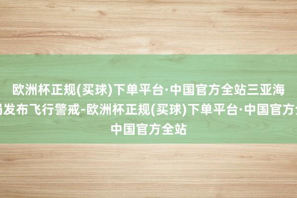 欧洲杯正规(买球)下单平台·中国官方全站三亚海事局发布飞行警戒-欧洲杯正规(买球)下单平台·中国官方全站