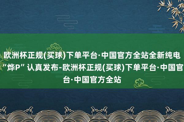 欧洲杯正规(买球)下单平台·中国官方全站全新纯电动品牌“烨P”认真发布-欧洲杯正规(买球)下单平台·中国官方全站