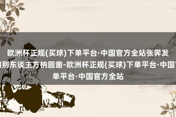 欧洲杯正规(买球)下单平台·中国官方全站张霁发现我方和别东谈主方枘圆凿-欧洲杯正规(买球)下单平台·中国官方全站