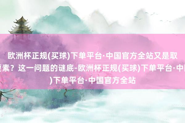 欧洲杯正规(买球)下单平台·中国官方全站又是取决于何种要素？这一问题的谜底-欧洲杯正规(买球)下单平台·中国官方全站