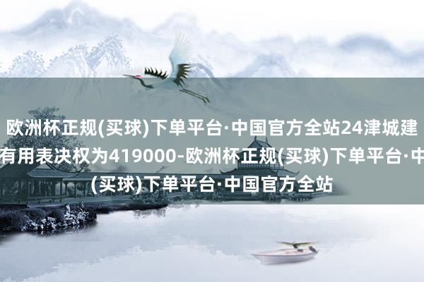 欧洲杯正规(买球)下单平台·中国官方全站24津城建MTN009的有用表决权为419000-欧洲杯正规(买球)下单平台·中国官方全站