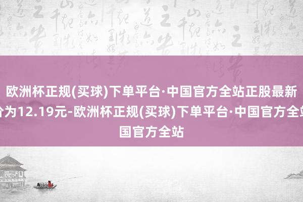 欧洲杯正规(买球)下单平台·中国官方全站正股最新价为12.19元-欧洲杯正规(买球)下单平台·中国官方全站