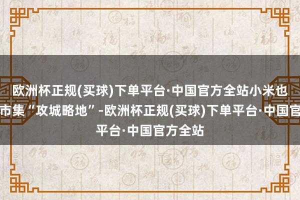 欧洲杯正规(买球)下单平台·中国官方全站小米也在线上市集“攻城略地”-欧洲杯正规(买球)下单平台·中国官方全站